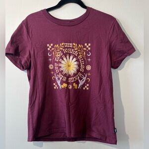 Vans Graphic Tee‎ Short Sleeve Juniors XL Crew Neck Skeleton Moon Stars Floral